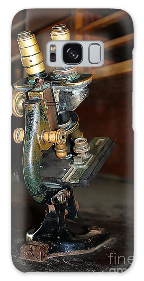 Old Galaxy Case featuring the photograph Old Microscope by Henrik Lehnerer