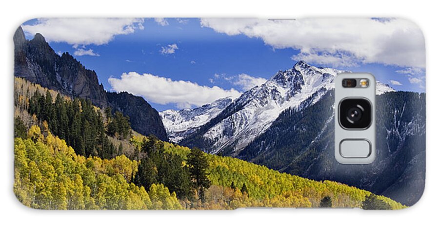 View Galaxy Case featuring the photograph Ophir Needles and Autumn Aspen - D003082a by Daniel Dempster