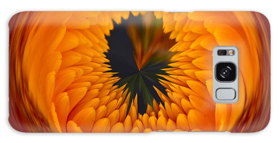 Orange Galaxy Case featuring the photograph Orange Zinnia Orb by Bill Barber