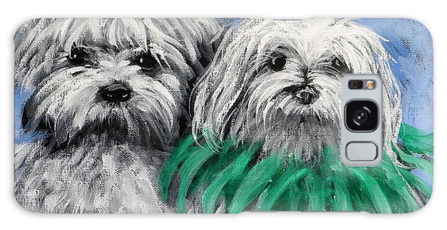 Puppies Galaxy Case featuring the painting Parade Pups by Jeanette Jarmon