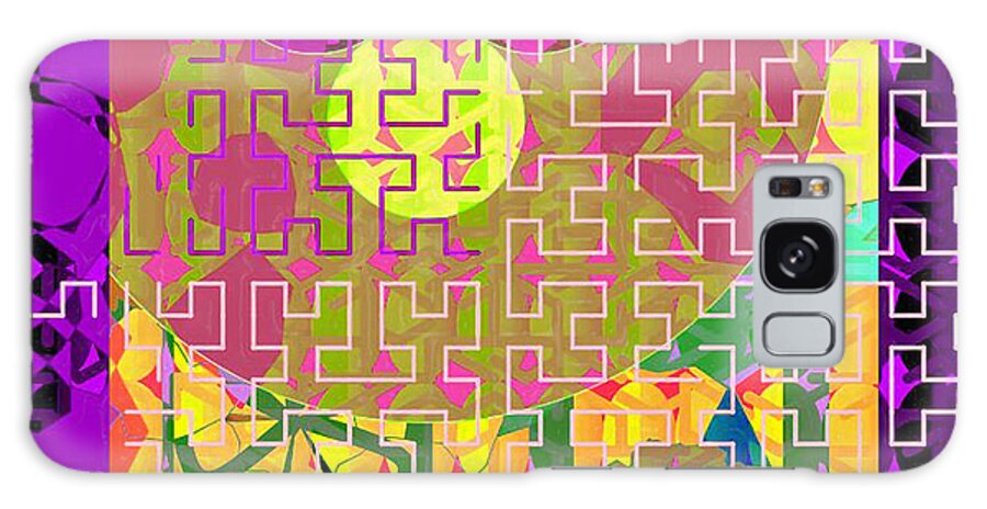Ebsq Galaxy Case featuring the digital art Pink Puzzle Maze by Dee Flouton