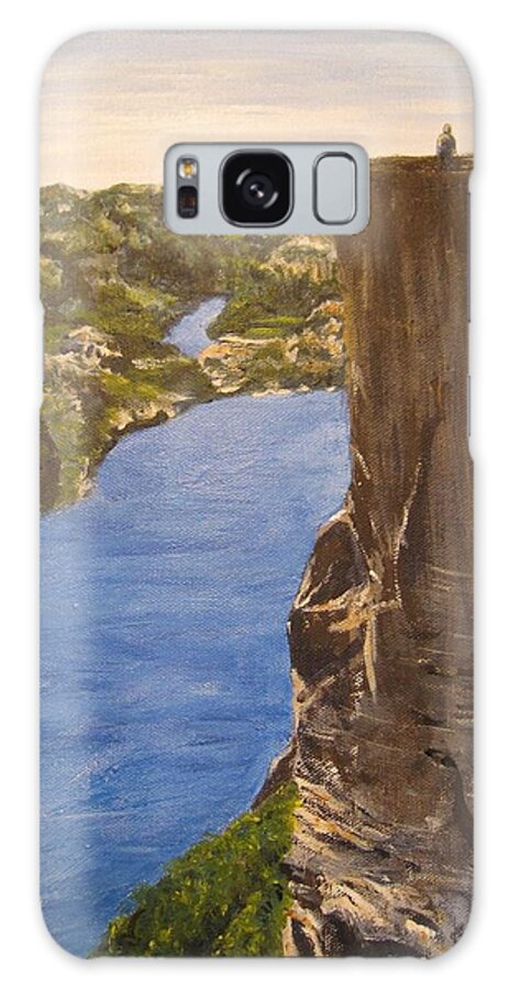 Landscape Galaxy Case featuring the painting Preikestolen by Donna Muller