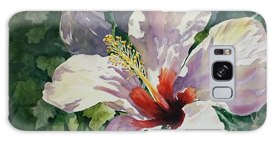 White Hibiscus Galaxy Case featuring the painting Radiant Light - Hibiscus by Roxanne Tobaison
