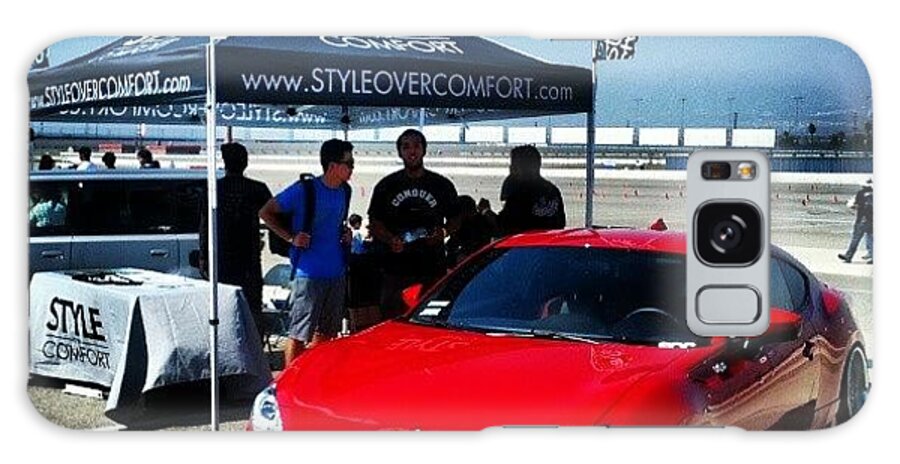 Google Galaxy Case featuring the photograph Red Scion Fr-s At Auto Club Speedway by Camera Hacker