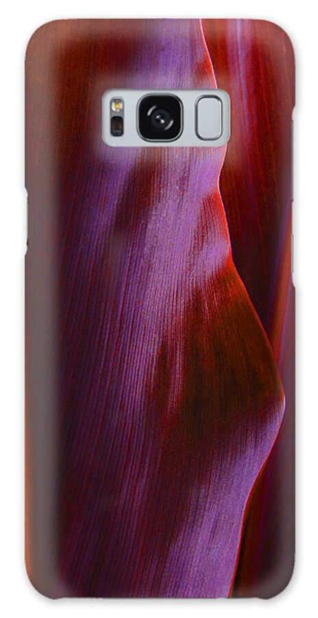 Ti Leaves Galaxy Case featuring the photograph Red Ti Leaves - Natures Abstract Shapes by Kerri Ligatich