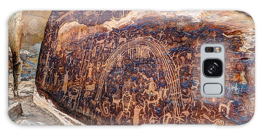 Petroglyph Galaxy Case featuring the photograph Rochester Petroglyph Rock Art Panel - Utah by Gary Whitton