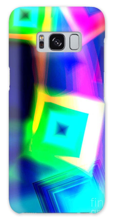 Abstract Squares Square Falling Colors Colorful Colours Colourful Multicolor Multicolour Shapes Digital Design Graphic Graphics Illustration Art Bright Vivid Vibrant Overlap Distorted Distortion Galaxy S8 Case featuring the digital art Squarbstract by Susan Stevenson