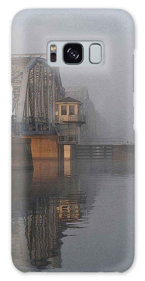 Steel Bridge Galaxy Case featuring the photograph Steel Bridge in Fog - vertical by Tim Nyberg