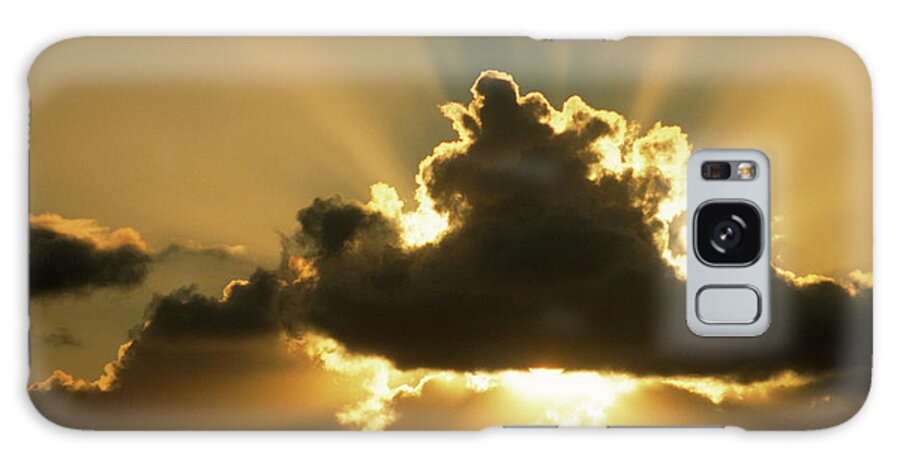 Fn Galaxy Case featuring the photograph Sun Rays Beam From Behind Cumulus Clouds by Aad Schenk