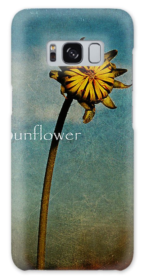 Floral Galaxy Case featuring the digital art Sunflower text by Melany Sarafis