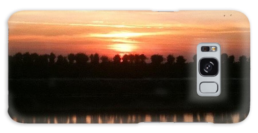 Naturalbeauty Galaxy Case featuring the photograph Sunset Across The River - No Filter by Just Berns