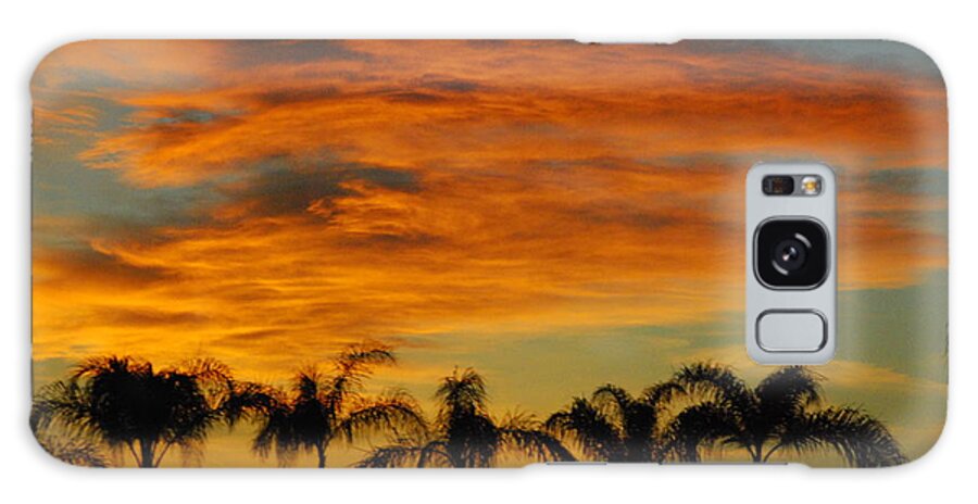 Sunset Galaxy Case featuring the photograph Sunset And Palms by Janice Adomeit