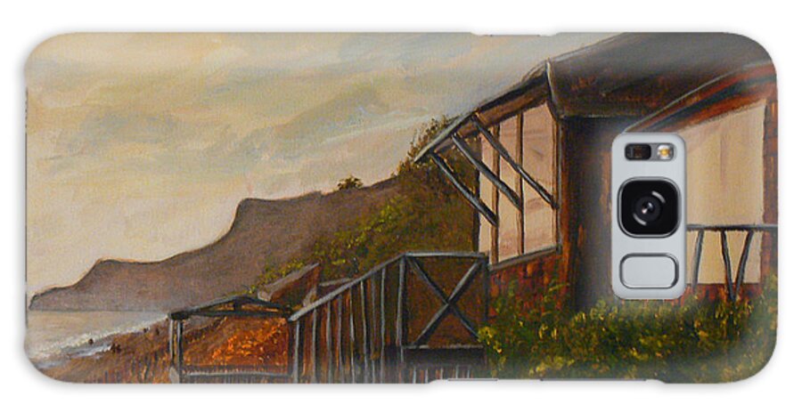Beach Galaxy Case featuring the painting Sunset at the Beach House by Terry Taylor