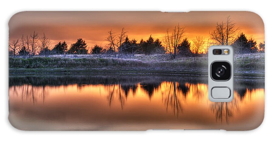 Prairie Sunset Galaxy Case featuring the photograph Sunset over Bryzn by Art Whitton