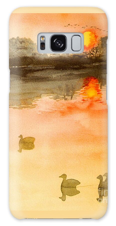 Sunset Galaxy Case featuring the painting Sunset Park by Deb Stroh-Larson