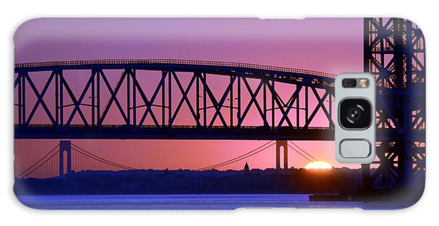 Sunset Galaxy Case featuring the photograph Sunset Verrazano Under Marine Park Bridge by Maureen E Ritter