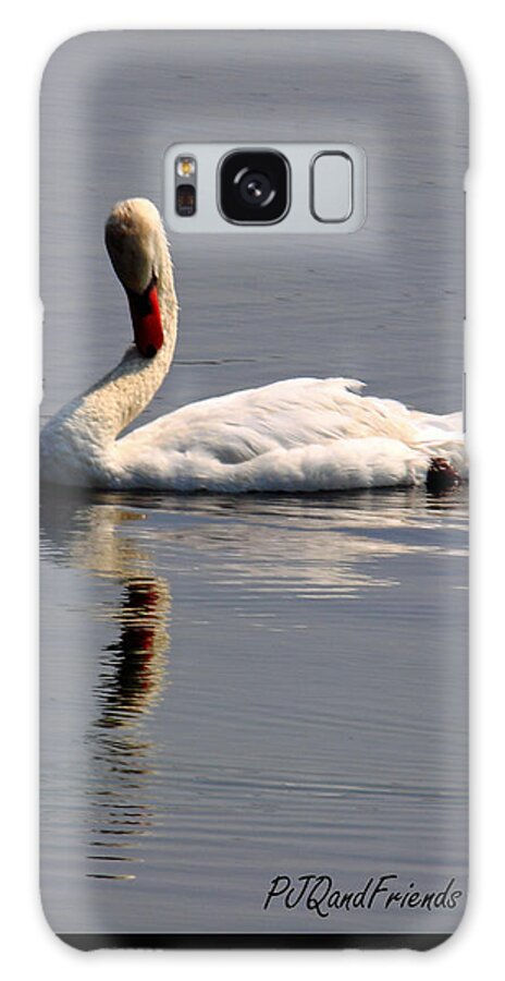  Galaxy Case featuring the photograph 'Swan on Lake' by PJQandFriends Photography