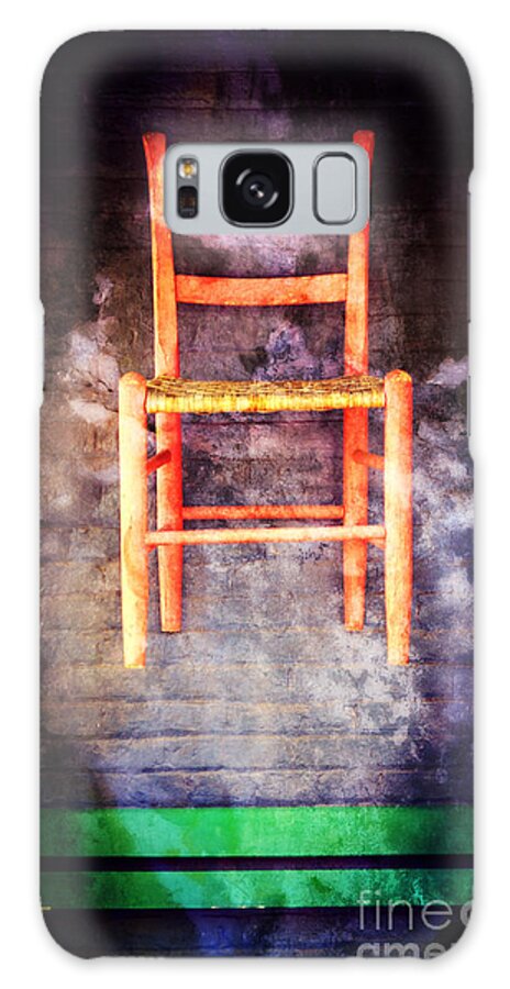 Cane Chair Galaxy Case featuring the photograph The Red Chair by Mary Machare