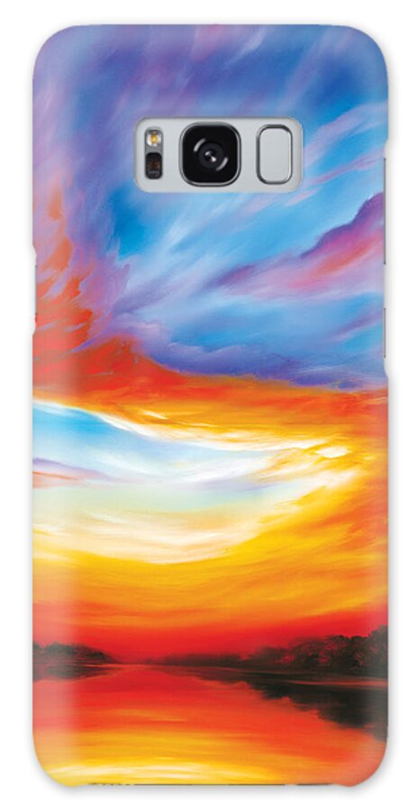 Sunrise; Sunset; Power; Glory; Cloudscape; Skyscape; Purple; Red; Blue; Stunning; Landscape; James C. Hill; James Christopher Hill; Jameshillgallery.com; Ocean; Lakes; Genesis; Creation; Quantom; Singularity Galaxy Case featuring the painting The Seventh Day by James Hill