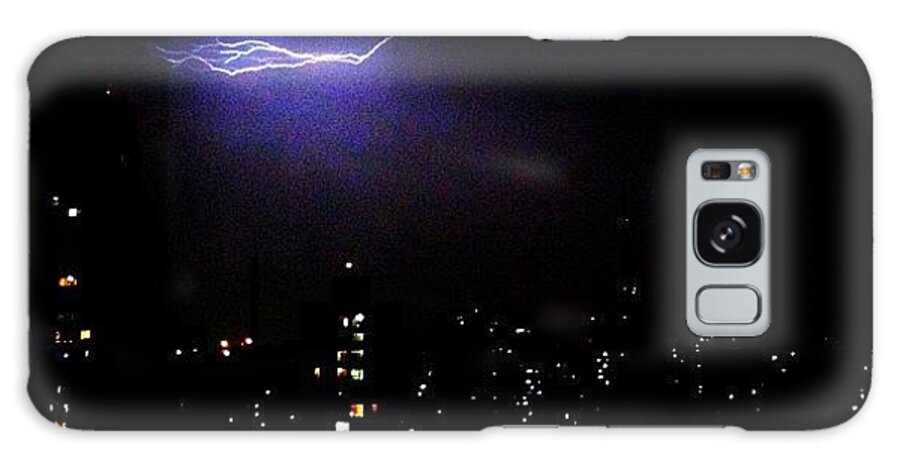 Iphoneography Galaxy Case featuring the photograph The Storm Tonight From My Window by Luiz Di Bella