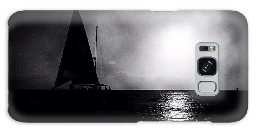 Blackandwhite Galaxy Case featuring the photograph to Reach A Port, We Must Sail - Sail by Joe F