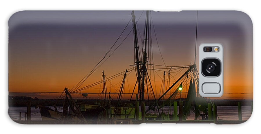 Fishing Galaxy Case featuring the photograph Two Shrimpers at the Wharf by Tim Mulina