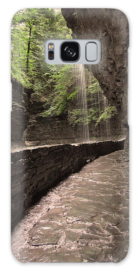Waterfalls Galaxy Case featuring the photograph Under the Falls by Cindy Haggerty