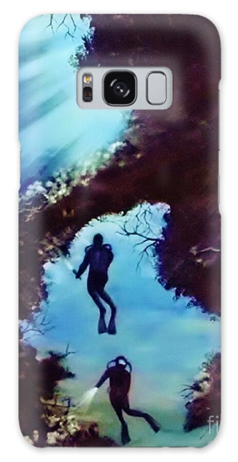 Blue Galaxy Case featuring the painting Underwater Beauty by Peggy Miller