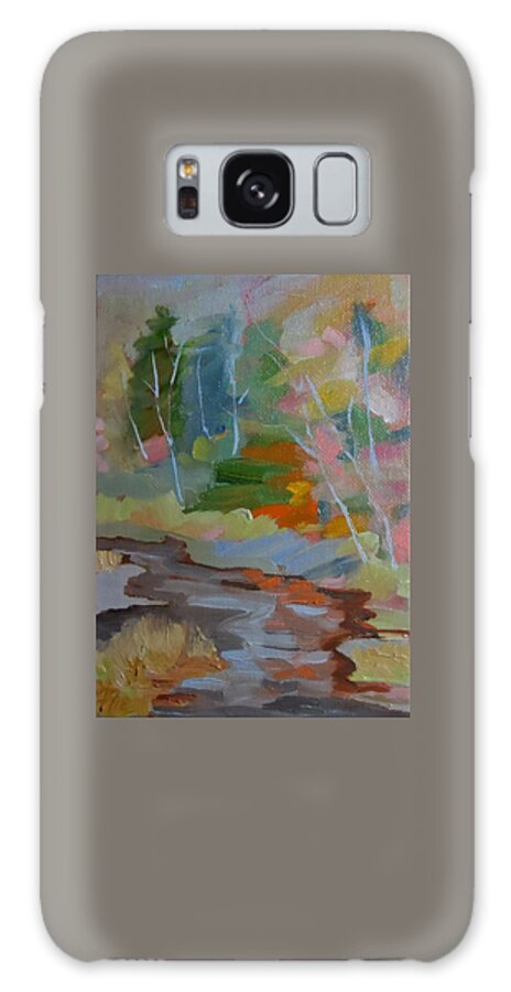 Landscape Galaxy Case featuring the painting Union River Gold by Francine Frank