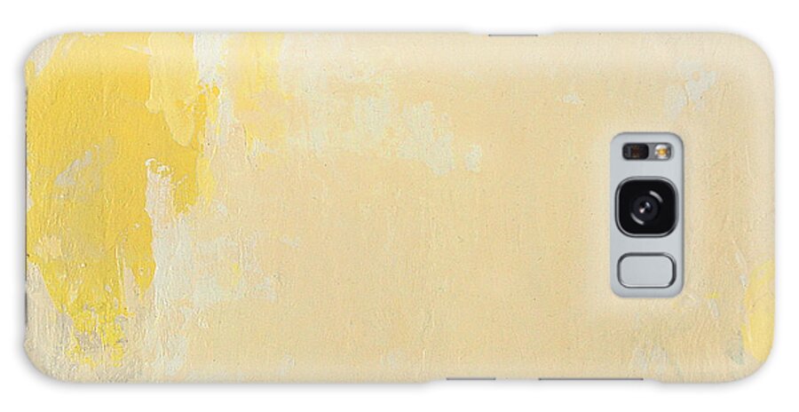Painting Galaxy Case featuring the painting Untitled Abstract - bisque with yellow by Kathleen Grace