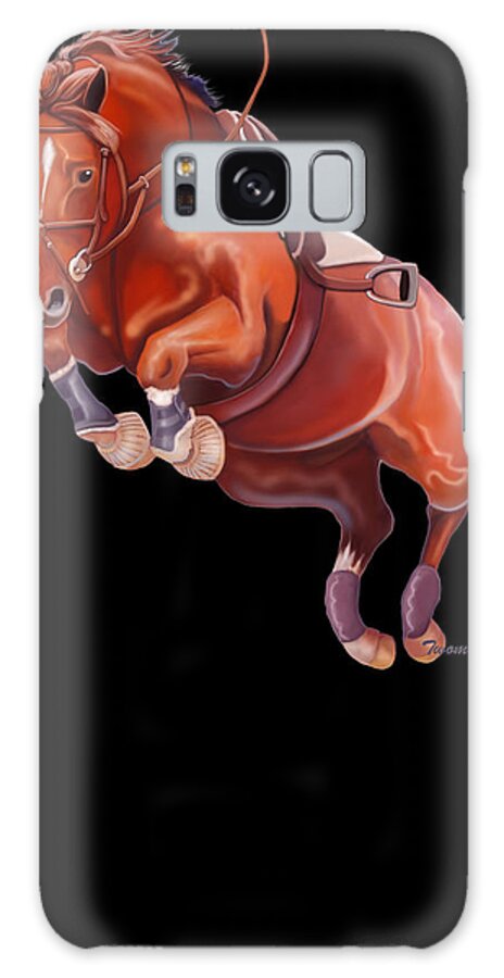 On Course Galaxy Case featuring the painting Very Free Jump On Course by Catherine Twomey