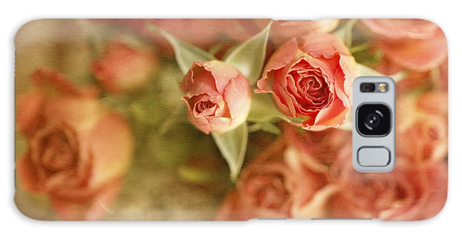 Roses Galaxy Case featuring the photograph Vintage Peaches n Creme Spray Roses by Susan Gary