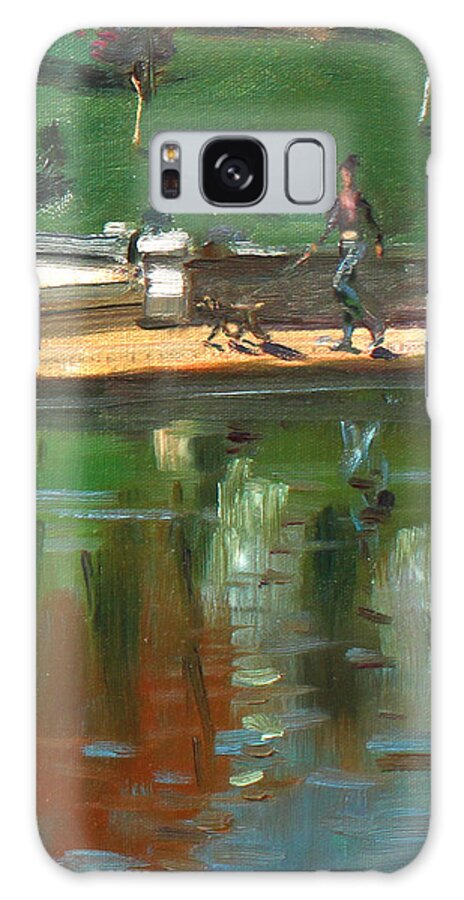 Walkin The Dog Galaxy Case featuring the painting Walking the Dog by Ylli Haruni