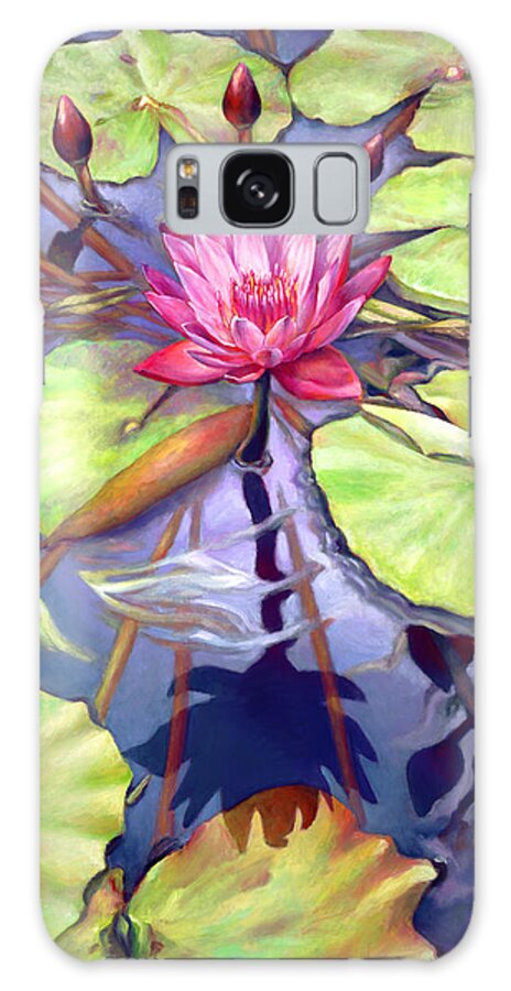  Galaxy S8 Case featuring the painting Water Lilies in the Center of Their Universe by Nancy Tilles