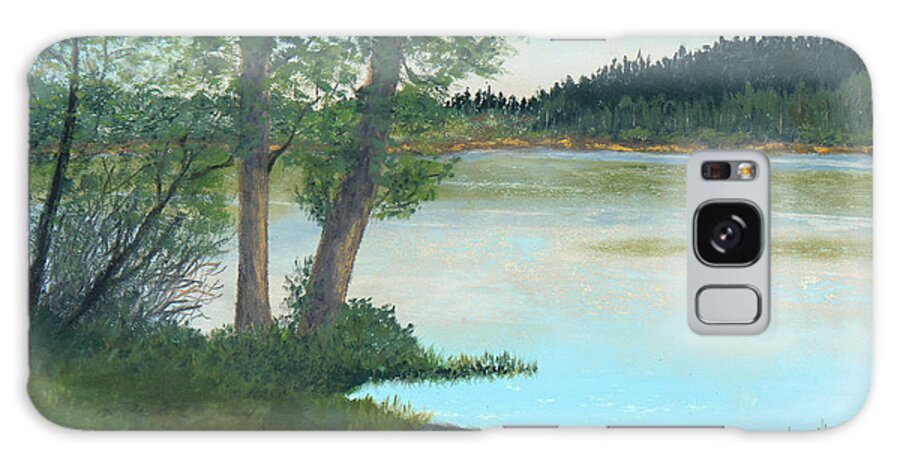 Hummel Lake Galaxy Case featuring the pastel Water's Edge at Hummel Lake by Ginny Neece
