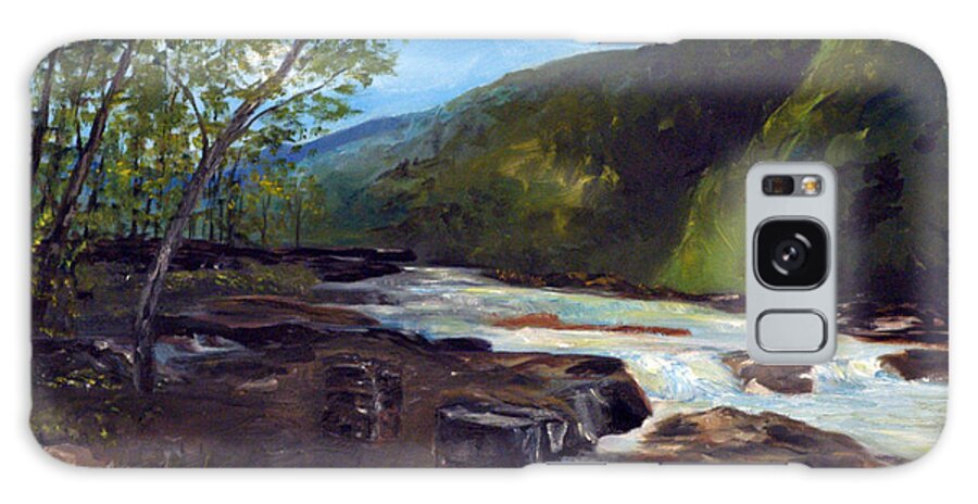 Webster Springs Stream Galaxy Case featuring the painting Webster Springs Stream by Phil Burton