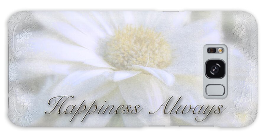 Wedding Galaxy Case featuring the photograph Wedding Happiness Greeting Card - White Gerbera Daisy by Carol Senske