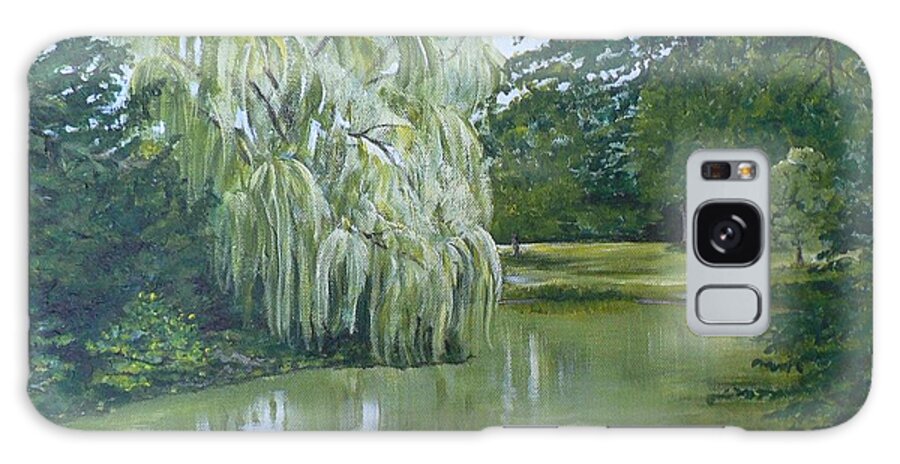 Landscape Galaxy Case featuring the painting Weeping Willow by Donna Muller