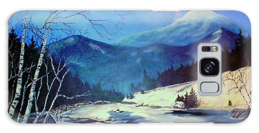 Winter Galaxy Case featuring the painting Whiteface from Rt.86 winter by Peggy Miller