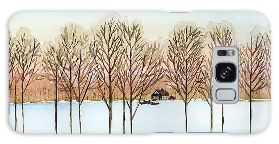Lake Galaxy Case featuring the painting Winter Lake by Jackie Irwin
