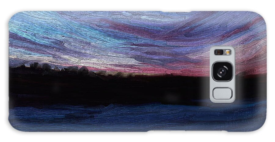 Lauren Radke Galaxy Case featuring the digital art Winter Sunset by Lauren Radke