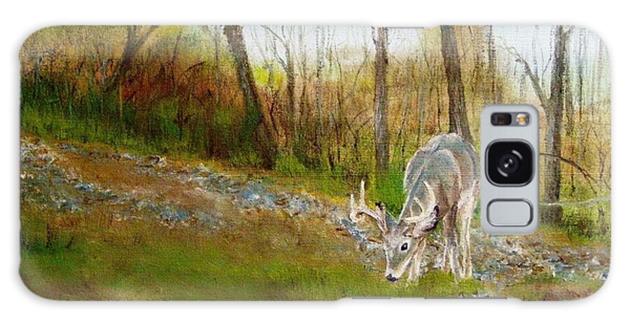 Nature Galaxy Case featuring the painting Young Buck by Peggy King