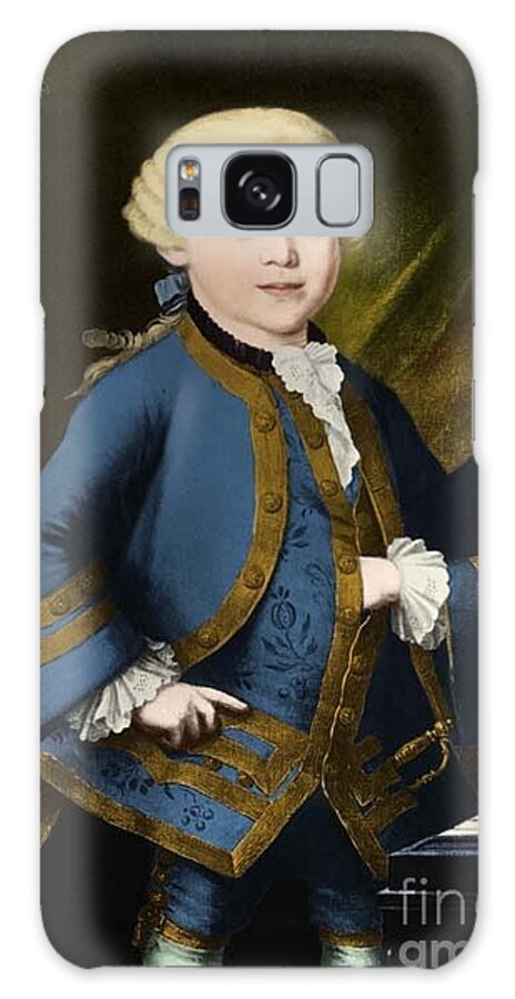 History Galaxy Case featuring the photograph Young Wolfgang Amadeus Mozart, Austrian by Omikron