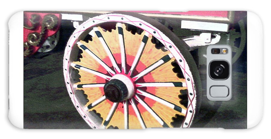 Art Galaxy Case featuring the digital art Circus Wagon Wheel by Karen Francis