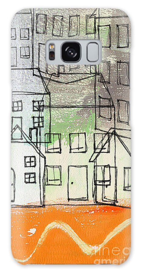 Houses Galaxy Case featuring the painting Houses By The River by Linda Woods