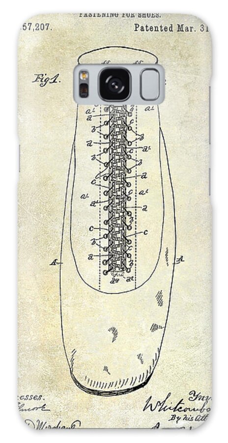 Shoe Galaxy Case featuring the photograph 1896 Shoe Patent by Jon Neidert