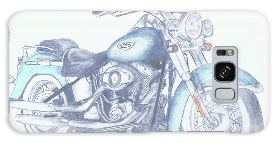 Motorcycle Galaxy Case featuring the drawing 2015 Softail by Terry Frederick