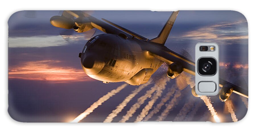 Smoke Galaxy Case featuring the photograph A C-130 Hercules Releases Flares by HIGH-G Productions
