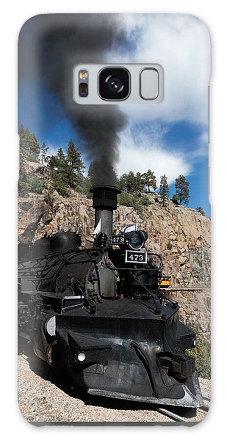 Carol M. Highsmith Galaxy Case featuring the photograph A Durango and Silverton Narrow Gauge Scenic Railroad train chugs through the San Juan Mountains #2 by Carol M Highsmith