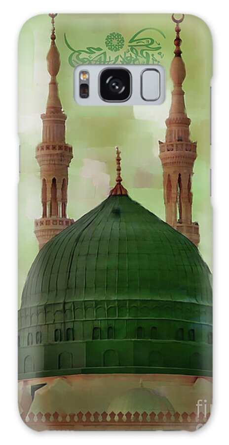 Kufic Calligraphy Galaxy Case featuring the painting Al Masjid An Nabawi #1 by Gull G